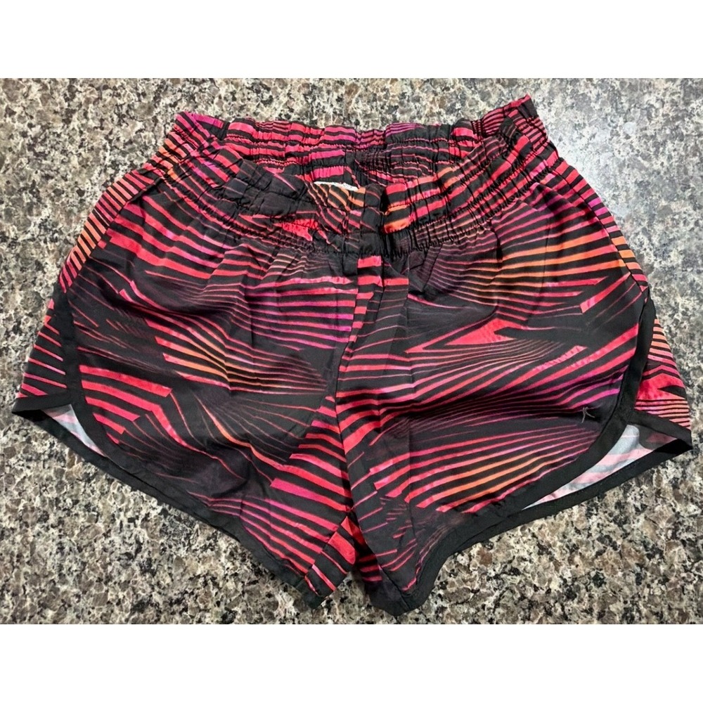 Danskin Now Girls Running Shorts Pink Geometric Stripe Athletic‎ Size XS 0-2
